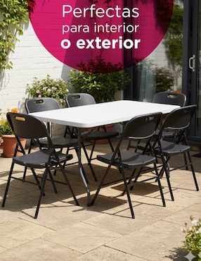 Juego de sillas plegables 10 piezas Urban Fold Diseño Ligero y Reforzado Vanlig de plástico y metal adulto
