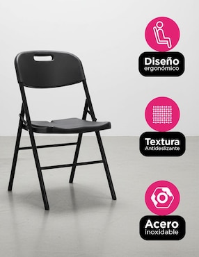 Juego de sillas plegables 10 piezas Urban Fold Diseño Ligero y Reforzado Vanlig de plástico y metal adulto