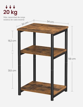 Mesa lateral armable Bampu Songmics Home
