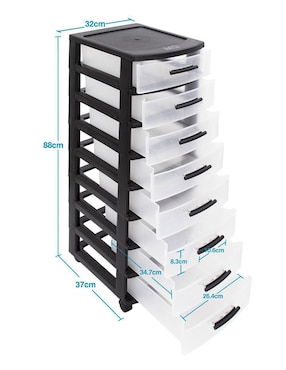 Cajonera armable Organizador Multiusos 8 niveles Eclypse MQ de plástico