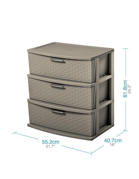 Cajonera armable 3 niveles Organizador multiusos infinity MQ de plástico