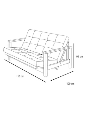 Sofá cama Rachel de madera pino
