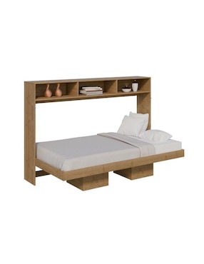 Cama Abatible con repisas Amanta de mdf individual