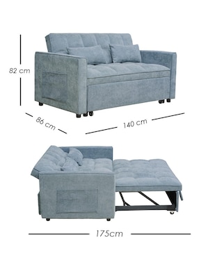 Sofá cama armable Nova Ilios Innova de tela