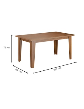 Mesa de comedor armable Recife Loomber de madera