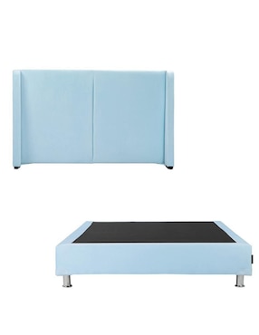 Cama Milan Box Dicasa de madera y tela