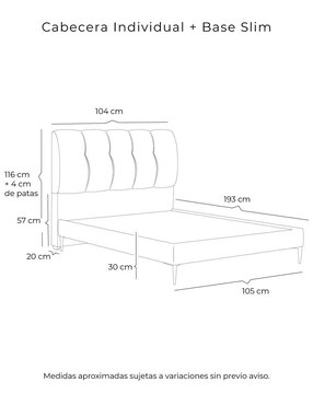 Cama Kiri Slim Dicasa de madera y tela