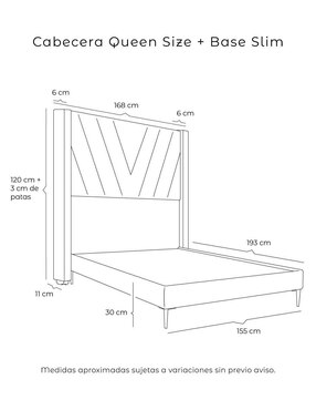 Cama Aurora Slim Rogga de madera y tela