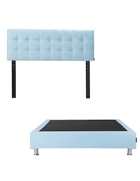 Cama Catania Box Rogga de madera y tela