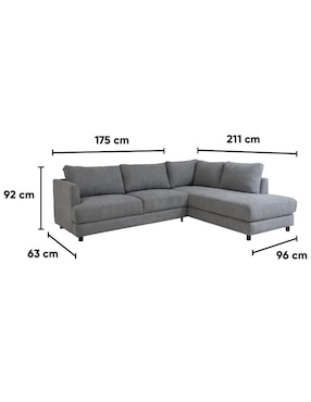 Chaise lounge dererecho Silicia Kessa de tela