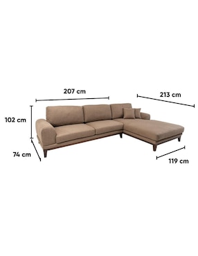 Chaise lounge dererecho Frida Kessa de tela