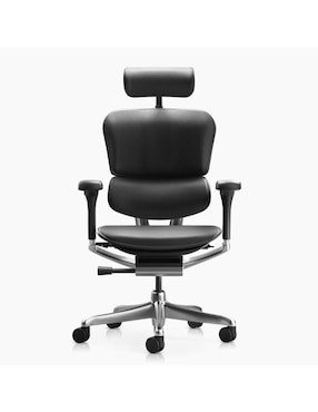 Silla de escritorio ergonómica con cabecero Form Design de cuero