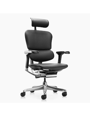 Silla de escritorio ergonómica con cabecero Form Design de cuero