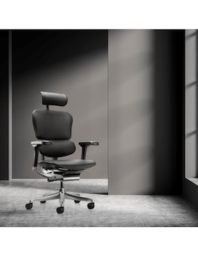 Silla de escritorio ergonómica con cabecero Form Design de cuero