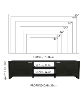 Mueble armable de TV Madesa