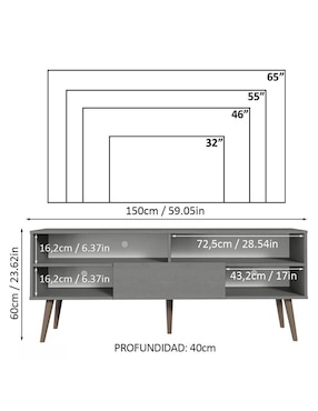 Mueble de TV armable Madesa de MDP