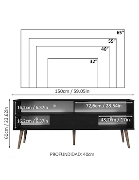 Mueble de tv armable Madesa de MDP