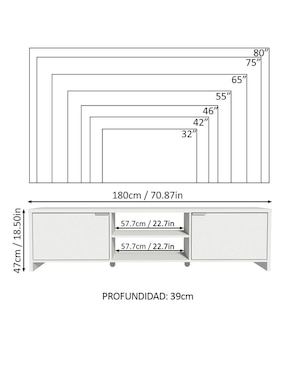 Mueble de tv armable Madesa de MDP