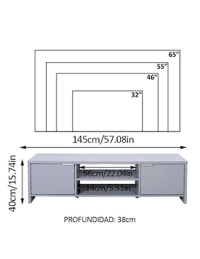 Mueble de TV armable Madesa