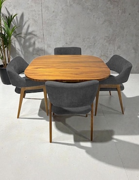 Comedor Ansoal para 4 personas de madera de parota
