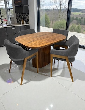 Comedor Ansoal para 4 personas de madera de parota