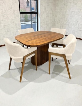 Comedor Ansoal para 4 personas de madera de parota