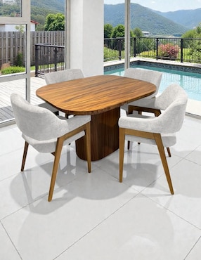 Comedor Ansoal para 4 personas de madera de parota