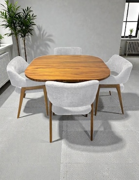 Comedor Ansoal para 4 personas de madera de parota
