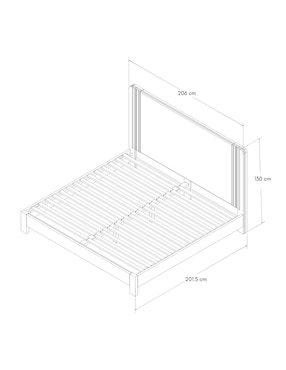 Cama Bex Madecor de madera king size