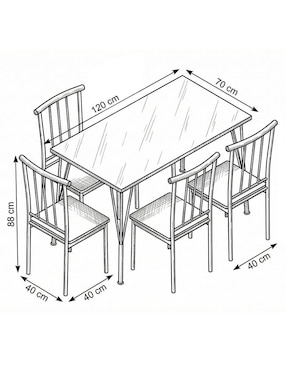 Comedor Agatha Bossa Muebles para 4 personas