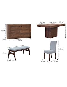 Comedor Mónaco Ph Muebles para 6 personas