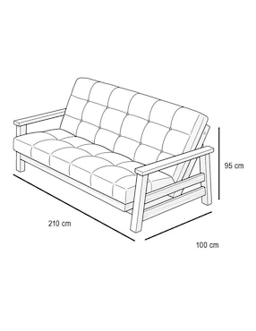 Sofá cama Rachel de madera pino