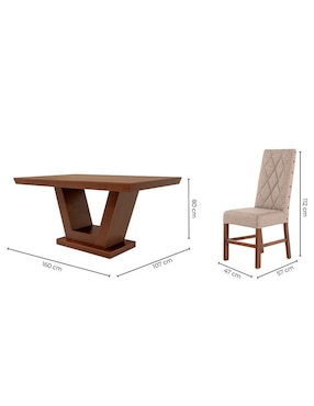 Comedor Manchester Kessa para 4 personas de Madera de pino