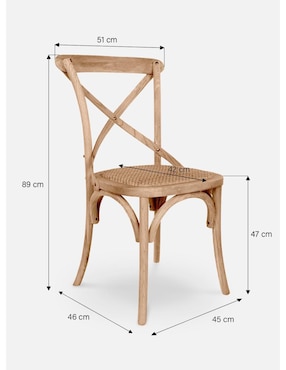 Silla Rattan Olmo Form Design de madera