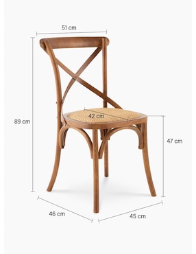 Silla Rattan Nogal Form Design de madera