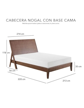 Set recámara Dicasa Nogal Base de madera okume