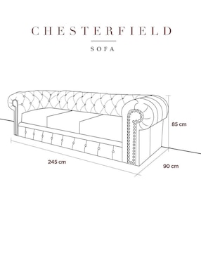Sala 3 piezas Chesterfield Suli Muebles de piel