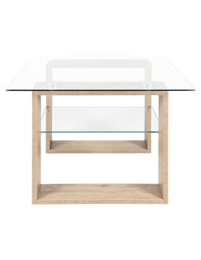 Mesa lateral armable Temec Cantia de madera con metal