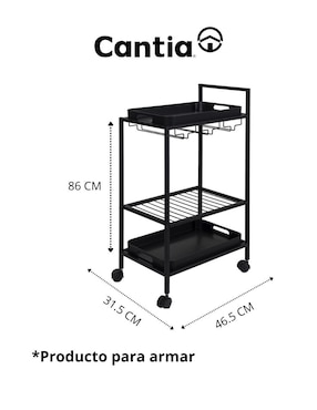 Carro de servicio Cantia Trasacco metal