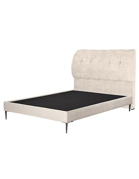 Cama Nube Base Slim Dicasa de madera y tela