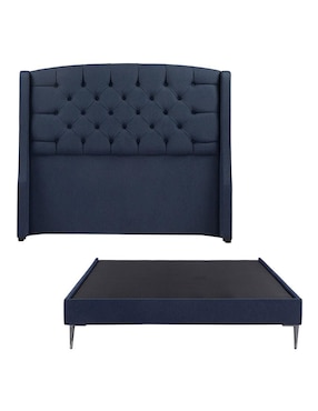 Cama Sitka Base Slim Dicasa de madera y tela