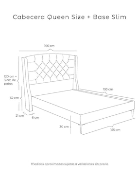 Cama Sitka Base Slim Dicasa de madera y tela