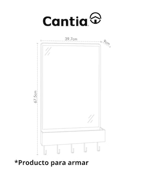 Espejo rectangular Cantia Asuan