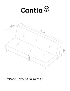 Sofá cama armable Caudal Cantia de tela