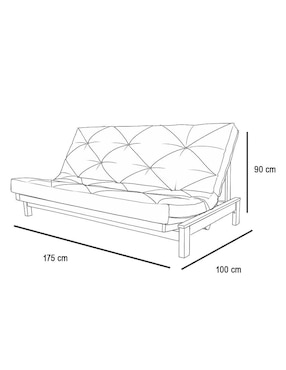 Sofá cama Rachel de madera pino