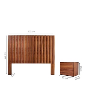 Set recámara Sochic Amarella de chapa madera