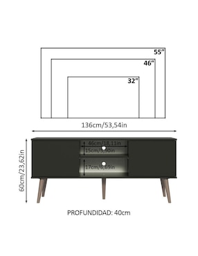 Mueble de tv armable Madesa