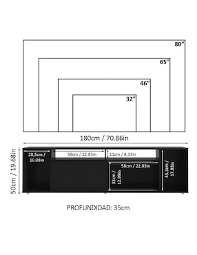 Mueble de tv armable Madesa de MDP