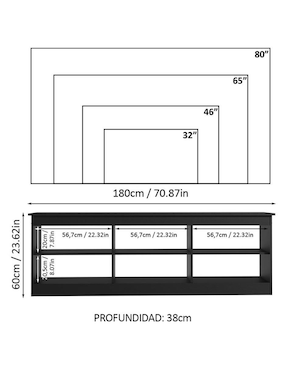 Mueble de tv armable Madesa de MDP