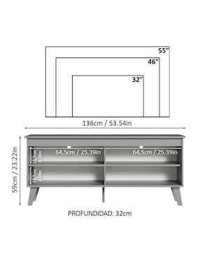 Mueble de tv armable Madesa